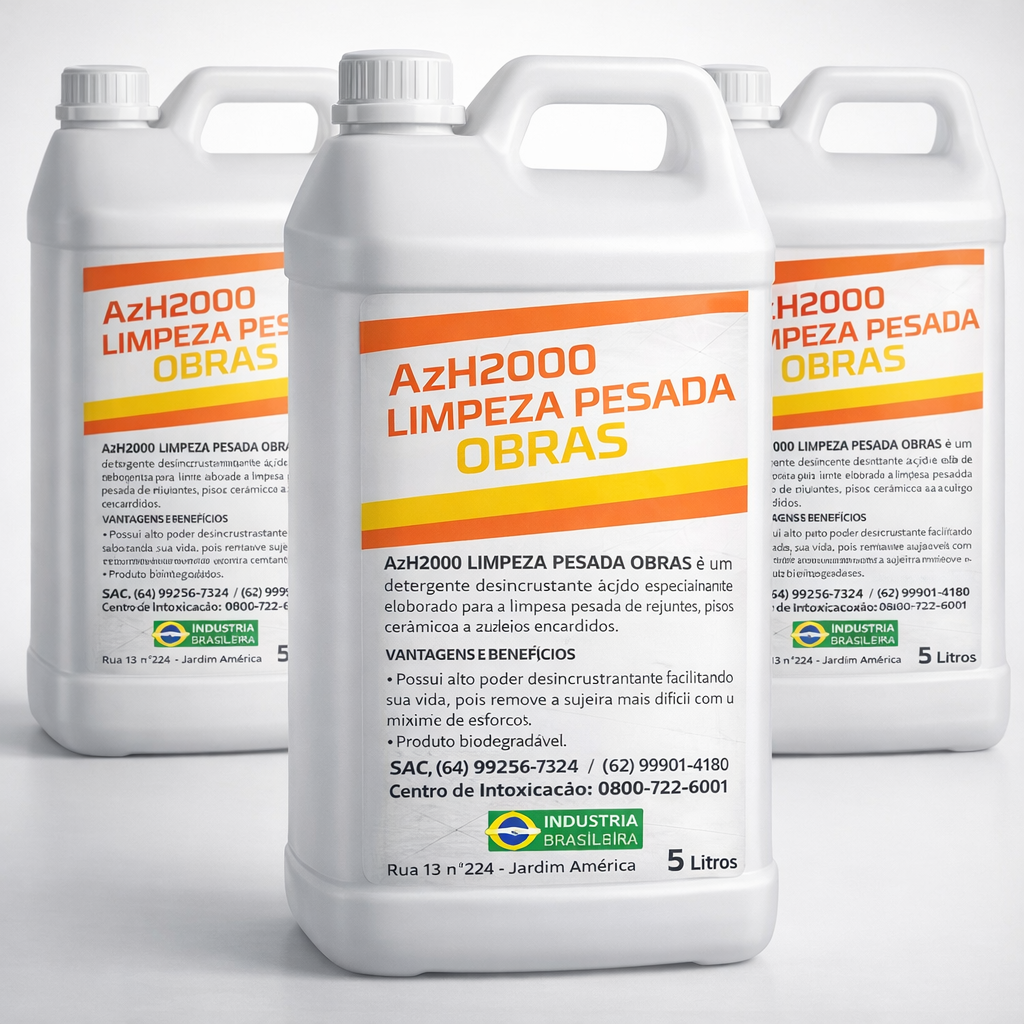 KIT 2 LIMPA PISOS 5L AzH2000 - LIMPEZA PESADA OBRAS