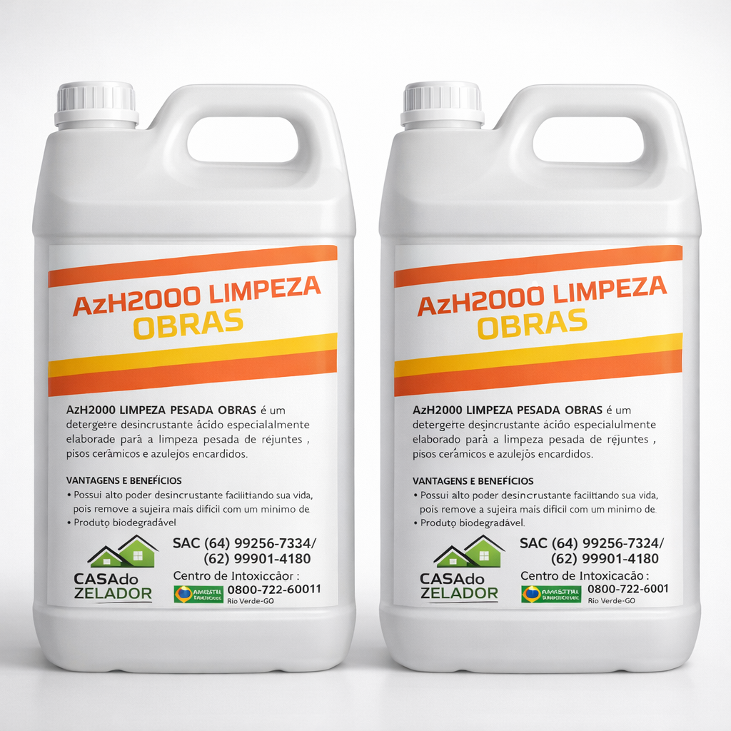 KIT 2 LIMPA PISOS 5L AzH2000 - LIMPEZA PESADA OBRAS