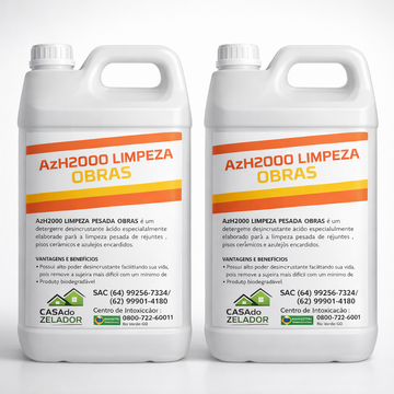 KIT 2 LIMPA PISOS 5L AzH2000 - LIMPEZA PESADA OBRAS