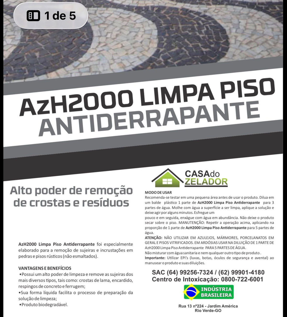 1 LIMPA PISOS 5L AzH2000 - ANTIDERRAPANTE