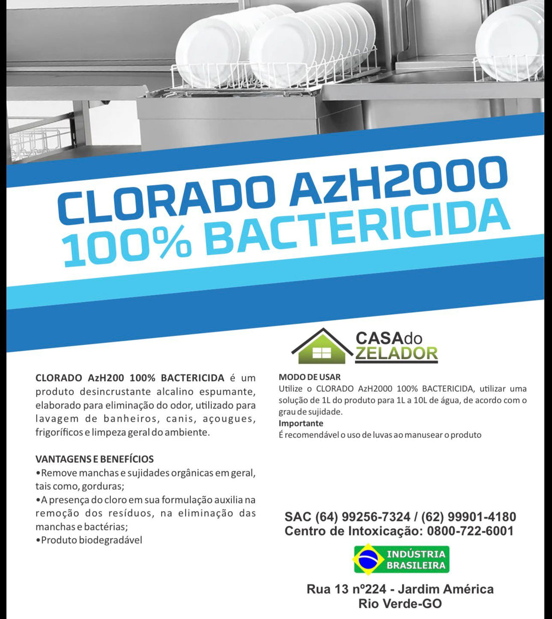 1 CLORADO AzH2000 - 100% BACTERICIDA